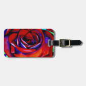 Rote Rose Makro Blume Originalkunst Gepäckanhänger (Vorderseite horizontal)