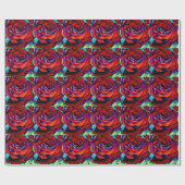Rote Rose Makro Blume Originalkunst Geschenkpapier (Flach)