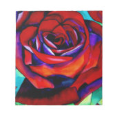 Rote Rose Makro Blume Originalkunst Notizblock (Vorderseite)