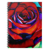 Rote Rose Makro Blume Originalkunst Notizblock (Vorderseite)