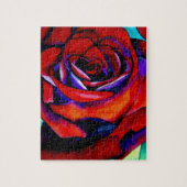 Rote Rose Makro Blume Originalkunst Puzzle (Vertikal)