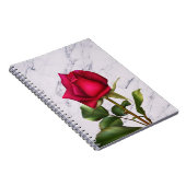 Rote Rose Marble Moderne Glam Blumenkolonie Blume Notizblock (Rechte Seite)
