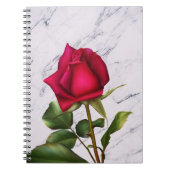 Rote Rose Marble Moderne Glam Blumenkolonie Blume Notizblock (Vorderseite)