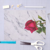 Rote Rose Marble Modernes Glam Brautparty Party Seidenpapier (Handwerk)