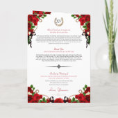 Rote Rose Mariachi Charro Quinceanera Foto Programm (Rückseite)