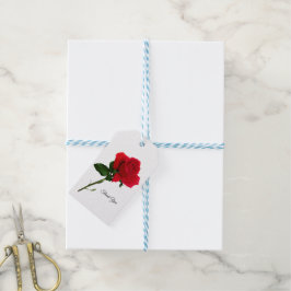 Rote Rose - Maßgeschneiderte Geschenkmarke Geschenkanhänger