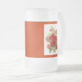 Rote Rose Mattglas Bierglas (VorderseiteRechts)