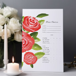 Rote Rose Menükarte