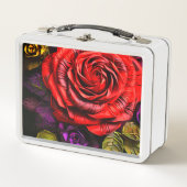 Rote Rose Metall Brotdose (Vorderseite)