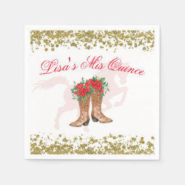 Rote Rose Mexican Mis Quince Napkins Serviette