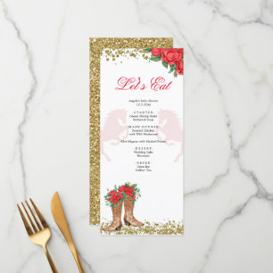 Rote Rose mexikanisches Mis Quince Menü Menükarte