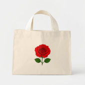 Rote Rose Mini-Tragetasche Mini Stoffbeutel (Vorne)