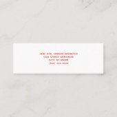 Rote Rose Mini Visitenkarte (Rückseite)