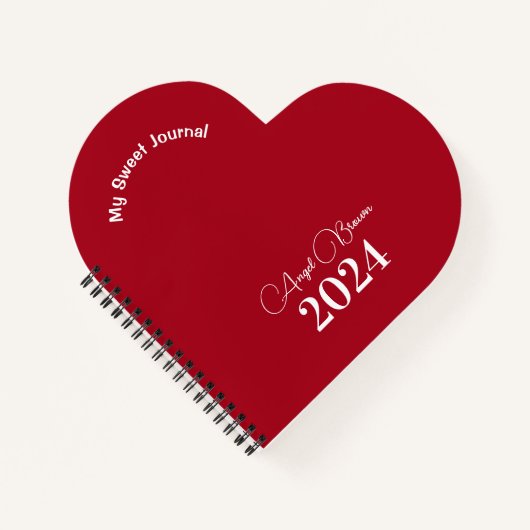 Rote Rose, Minimalistisch Sweet Journal NoteBook Notizblock (Vorderseite)