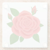 Rote Rose mit Buds Beverage Glass Untersetzer (Rückseite)