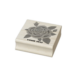 Rote Rose mit Buds Rubber Briefmarke Gummistempel