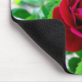 Rote Rose mit der Knospe Mousepad (Ecke)
