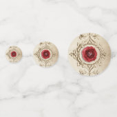 Rote Rose mit Diamond Konfetti (Rückseiten)