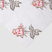 Rote Rose mit Droplets-Tasse Seidenpapier (Detail)
