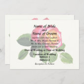 Rote Rose mit goldgelber Mitte Einladung (Vorne/Hinten)