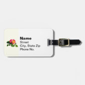 Rote Rose mit goldgelber Mitte Gepäckanhänger (Vorderseite horizontal)