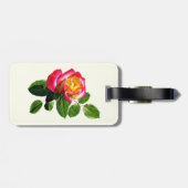 Rote Rose mit goldgelber Mitte Gepäckanhänger (Rückseite horizontal)