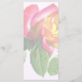 Rote Rose mit goldgelber Mitte Menükarte (Rückseite)