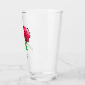 Rote Rose mit grünen Blättern Glas (Links)