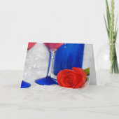 rote Rose mit Karte (Vorderseite)