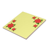 Rote Rose mit Keramik von Buds Fliese (Seite)