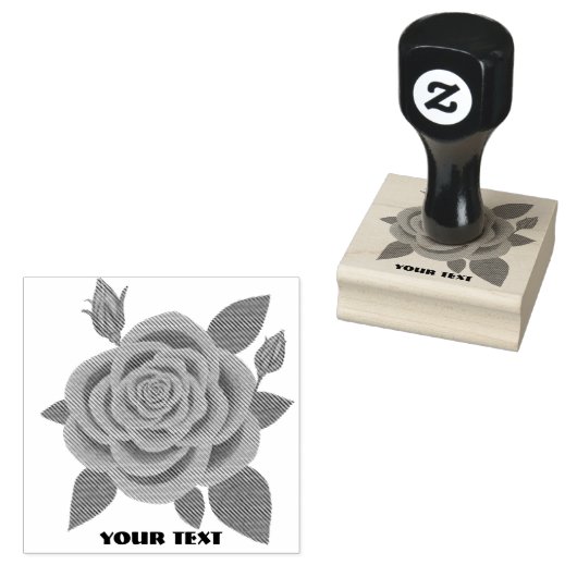 Rote Rose mit Knospen Stempel (Stempel)