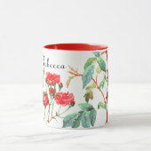 Rote Rose Mit Monogramm Name Tasse (Zentrum)