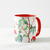 Rote Rose Mit Monogramm Name Tasse (VorderseiteRechts)