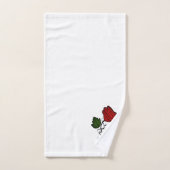 Rote Rose mit Name Badhandtuch Set (Handtuch)