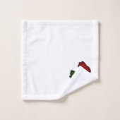 Rote Rose mit Name Badhandtuch Set (Waschlappen)