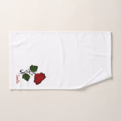 Rote Rose mit Name Badhandtuch Set (Handtuch)