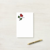 Rote Rose mit Name Post-it Klebezettel (Auf Schreibtisch)