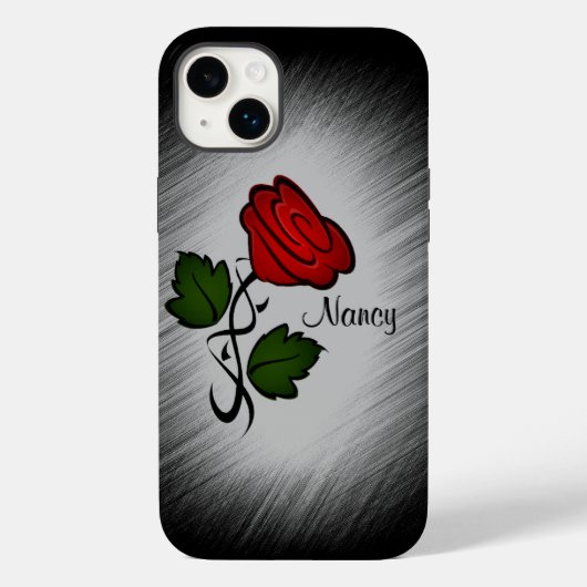 Rote Rose mit Namen Case-Mate iPhone Hülle (Rückseite)