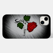Rote Rose mit Namen Case-Mate iPhone Hülle (Rückseite (Horizontal))