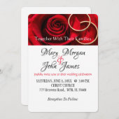 Rote Rose mit Ring Wedding Einladung (Vorne/Hinten)