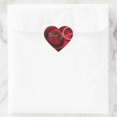 Rote Rose mit Ring Wedding Herz-Aufkleber (Tasche)