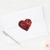 Rote Rose mit Ring Wedding Herz-Aufkleber (Umschlag)