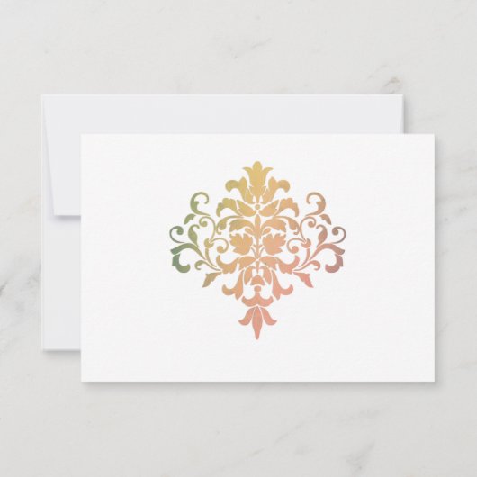 Rote Rose mit Ring Wedding RSVP Karte (Rückseite)