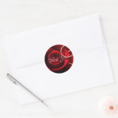 Rote Rose mit Ring Wedding Runder Aufkleber (Umschlag)
