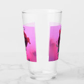 Rote Rose mit rosa Hochzeitsglas Glas (Links)