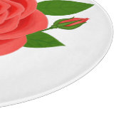 Rote Rose mit runden Knospen Schneidebrett (Ecke)