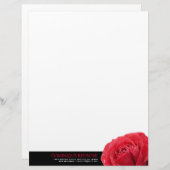 Rote Rose mit schwarzem Akzent Briefkopf (Vorne/Hinten)