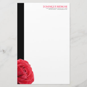Rote Rose mit schwarzem Akzent Briefpapier