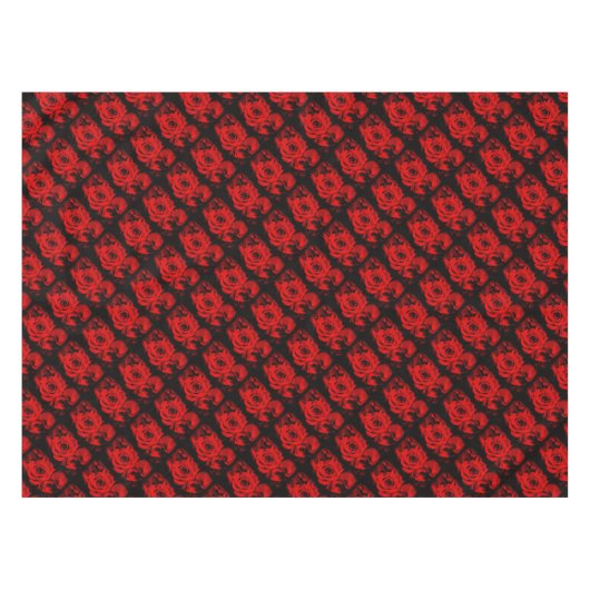 Rote Rose mit schwarzem Tablett Tischdecke (Vorderseite (Horizontal))