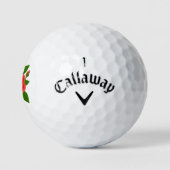 Rote Rose mit Textbahn Warbird Golfball (Logo)
